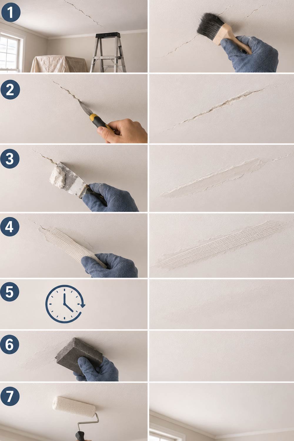 Step-by-Step Guide to Repair Ceiling Cracks 