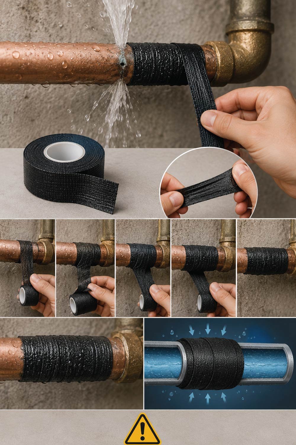 Temporary Fix Using Pipe Repair Tape