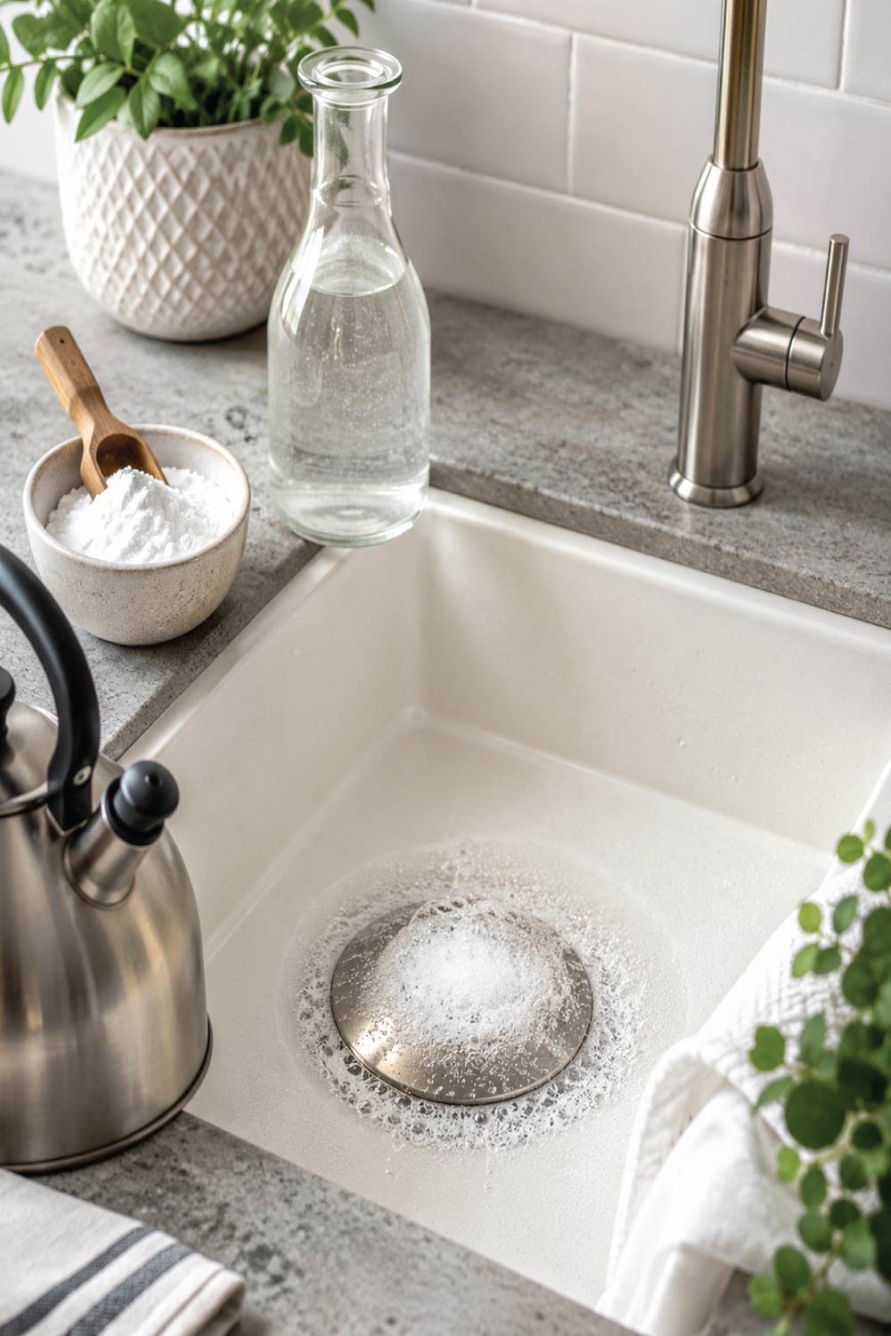 Use Baking Soda and Vinegar (Natural Method)