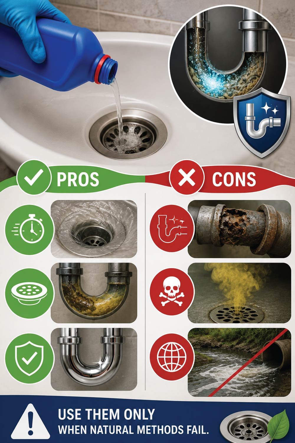 When to Use Chemical Drain Cleaners