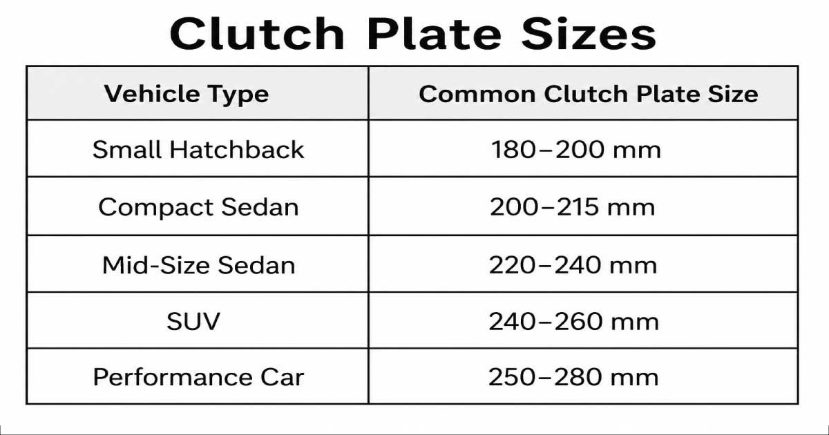 Clutch Plate Size Chart: Complete Clutch Plate Sizes Guide - Hardware Size