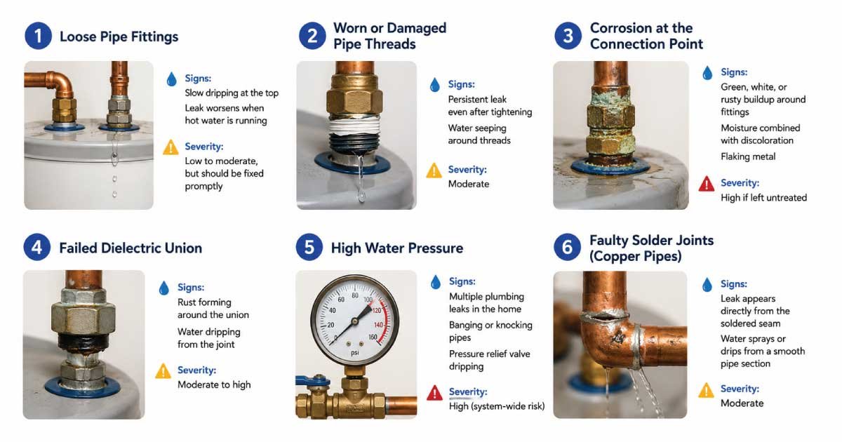 Common Causes of Water Heater Leaks at Pipe Connections