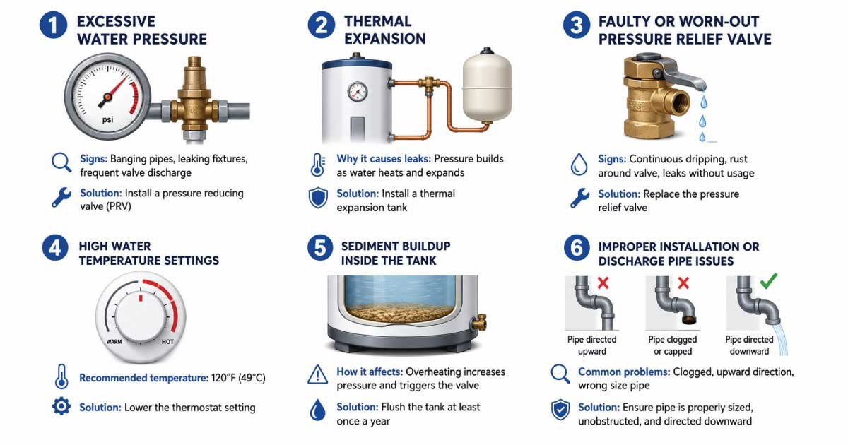 Common Causes of a Water Heater Leaking Pressure Relief Valve
