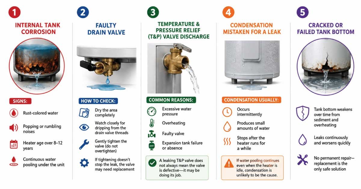 Common Causes of a Water Heater Leaking from the Bottom