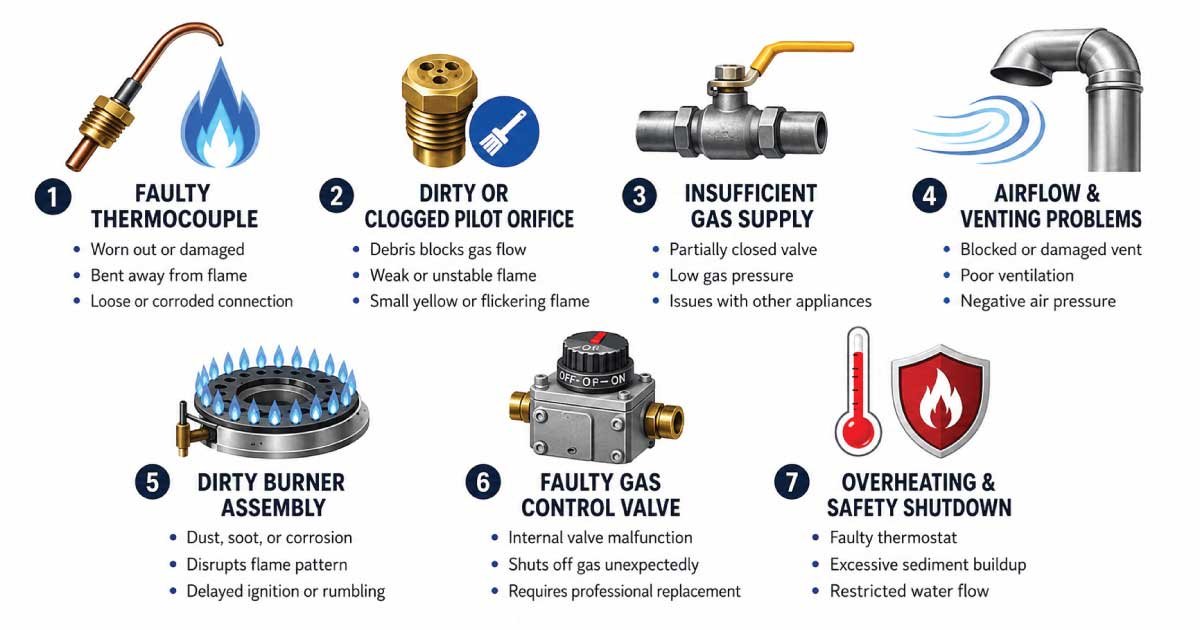 Common Reasons a Gas Water Heater Pilot Won’t Stay Lit