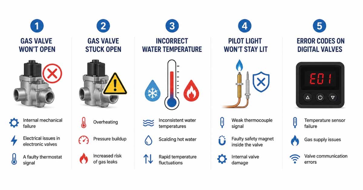 Common Water Heater Gas Valve Problems