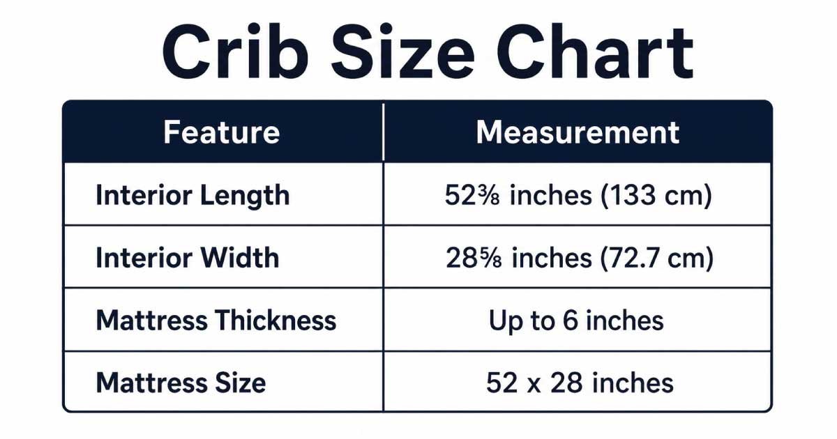 Crib Size Chart