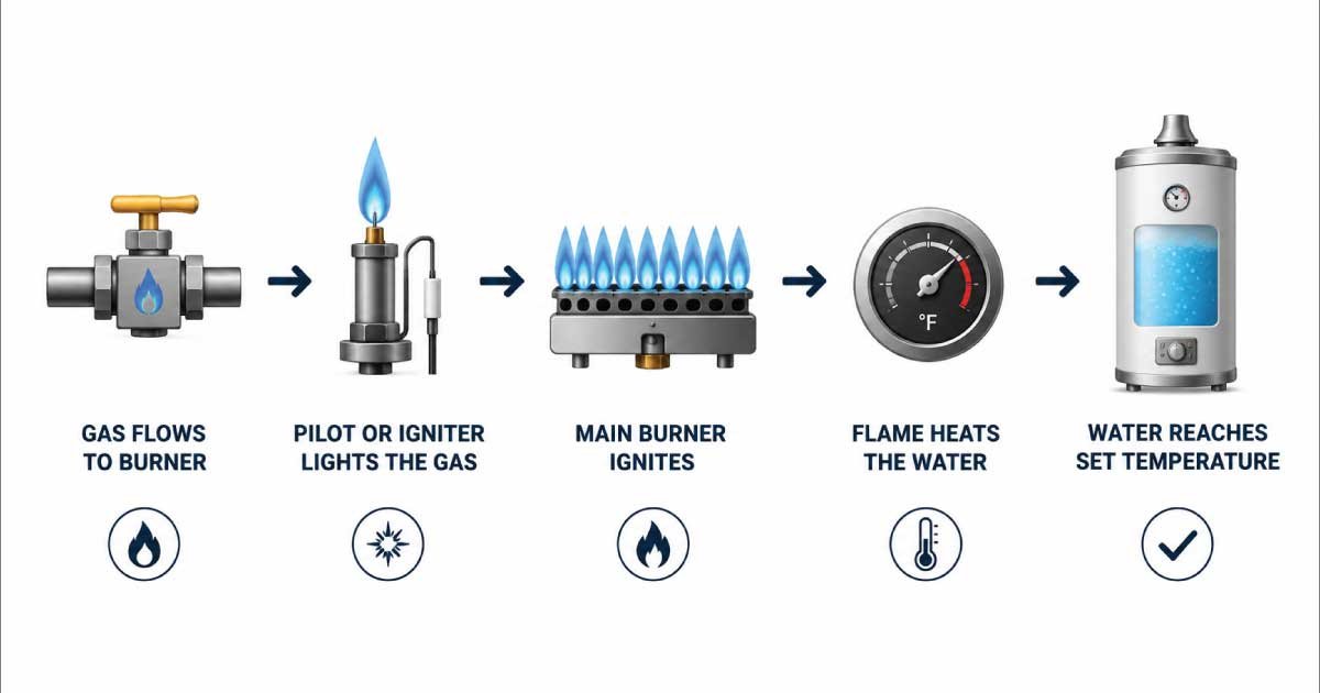 How a Gas Water Heater Flame Works
