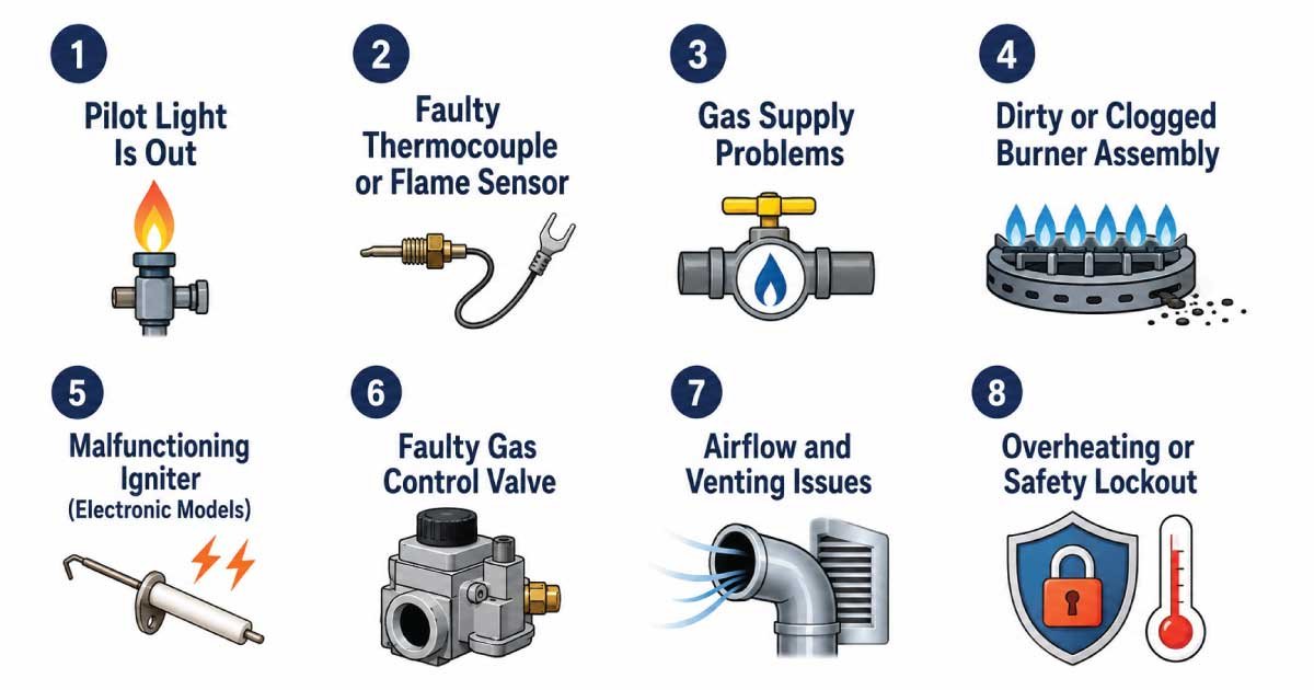 Most Common Reasons a Gas Water Heater Won’t Ignite