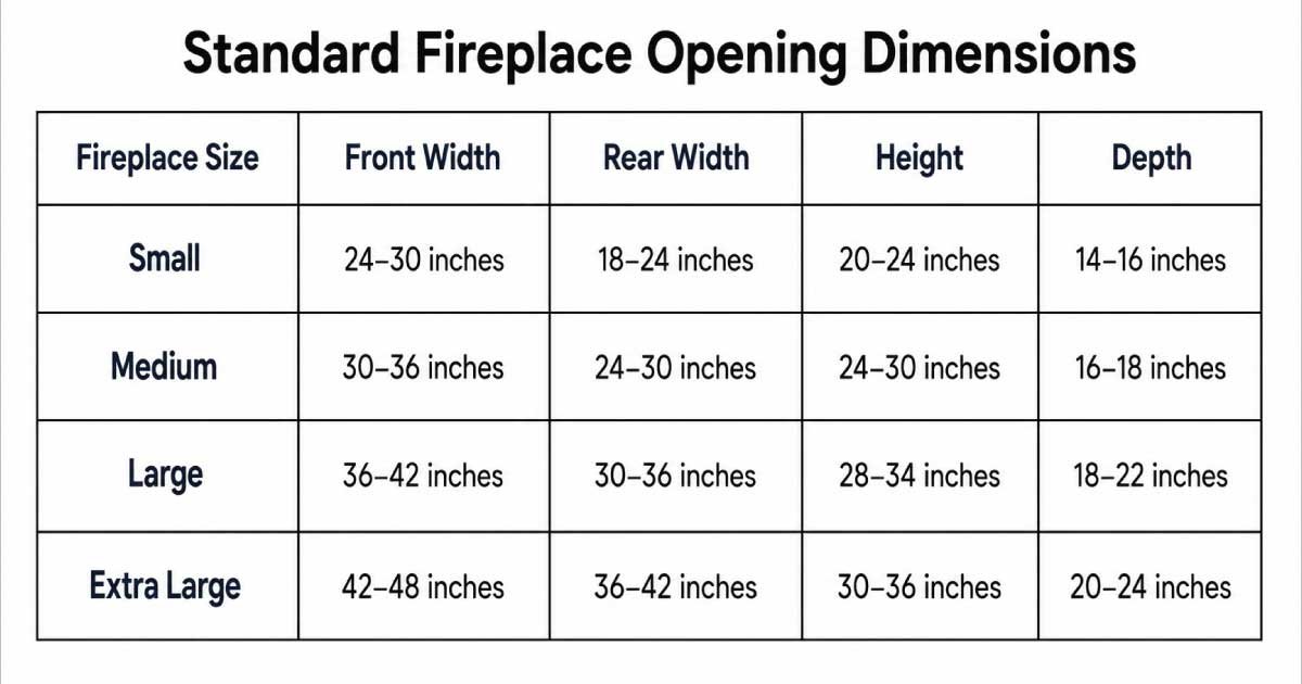 Standard Fireplace Opening Dimensions