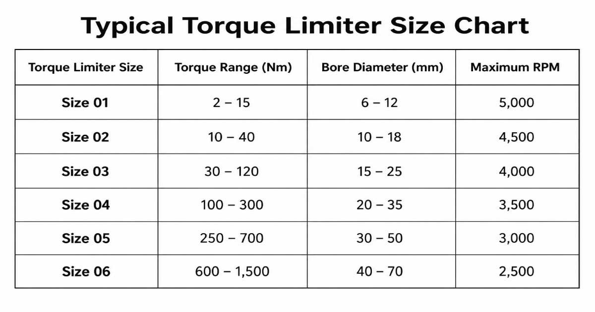 orque Limiter Size Chart