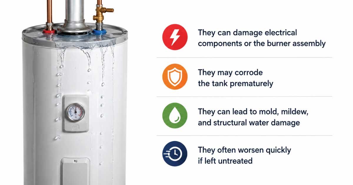 Why a Water Heater Leaking From the Top Is Serious